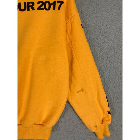 Justin Bieber Stadium Tour 2017 Yellow Crewneck Sweatshirt H&M Womens XS - Picture 11 of 11